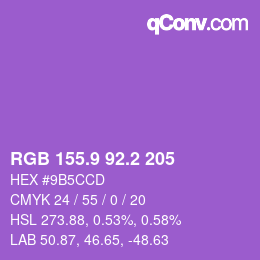 カラーコード: RGB 155.9 92.2 205 | qconv.com