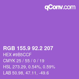 カラーコード: RGB 155.9 92.2 207 | qconv.com