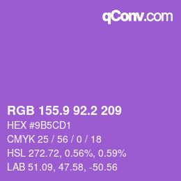 カラーコード: RGB 155.9 92.2 209 | qconv.com