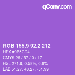 カラーコード: RGB 155.9 92.2 212 | qconv.com