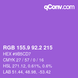 カラーコード: RGB 155.9 92.2 215 | qconv.com