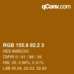 カラーコード: RGB 155.9 92.2 3 | qconv.com
