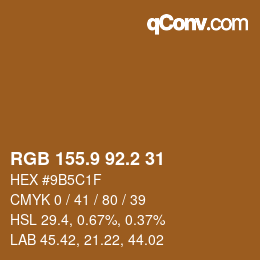 Color code: RGB 155.9 92.2 31 | qconv.com