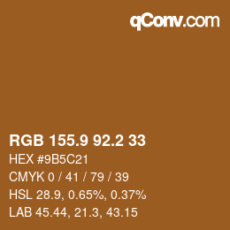 Color code: RGB 155.9 92.2 33 | qconv.com