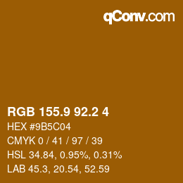 カラーコード: RGB 155.9 92.2 4 | qconv.com