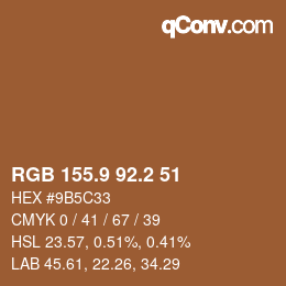 Color code: RGB 155.9 92.2 51 | qconv.com