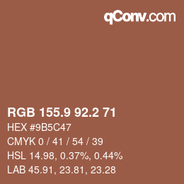 Color code: RGB 155.9 92.2 71 | qconv.com