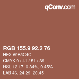 Color code: RGB 155.9 92.2 76 | qconv.com