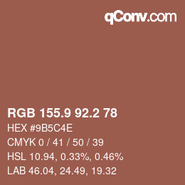 Color code: RGB 155.9 92.2 78 | qconv.com