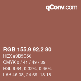 Color code: RGB 155.9 92.2 80 | qconv.com