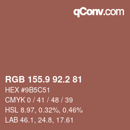 Color code: RGB 155.9 92.2 81 | qconv.com