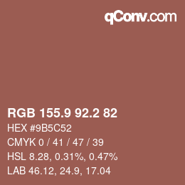 Color code: RGB 155.9 92.2 82 | qconv.com