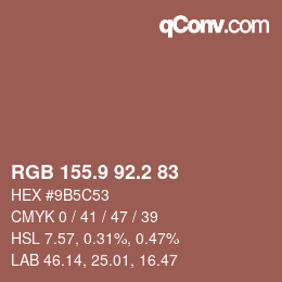 Color code: RGB 155.9 92.2 83 | qconv.com