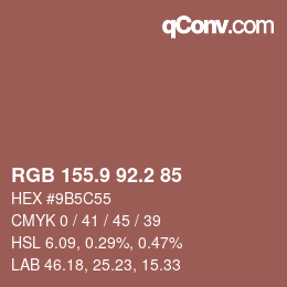 Color code: RGB 155.9 92.2 85 | qconv.com