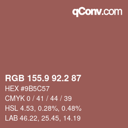 Color code: RGB 155.9 92.2 87 | qconv.com