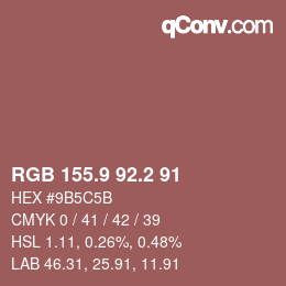 Color code: RGB 155.9 92.2 91 | qconv.com