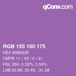 Color code: RGB 155 100 175 | qconv.com