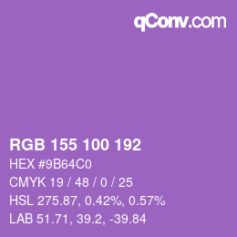 Color code: RGB 155 100 192 | qconv.com