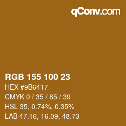 Color code: RGB 155 100 23 | qconv.com