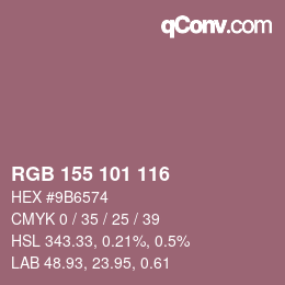 Color code: RGB 155 101 116 | qconv.com