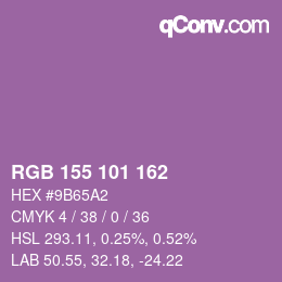 Color code: RGB 155 101 162 | qconv.com