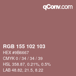 Farbcode: RGB 155 102 103 | qconv.com