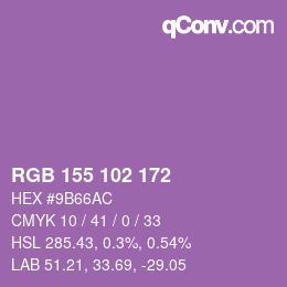 Color code: RGB 155 102 172 | qconv.com