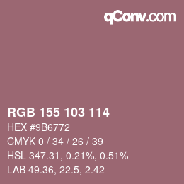 Color code: RGB 155 103 114 | qconv.com