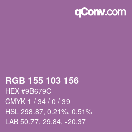 Farbcode: RGB 155 103 156 | qconv.com