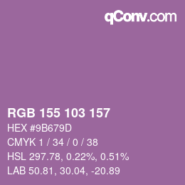 Color code: RGB 155 103 157 | qconv.com