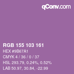 Color code: RGB 155 103 161 | qconv.com