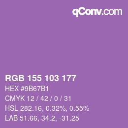 Color code: RGB 155 103 177 | qconv.com