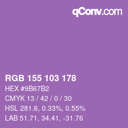 カラーコード: RGB 155 103 178 | qconv.com
