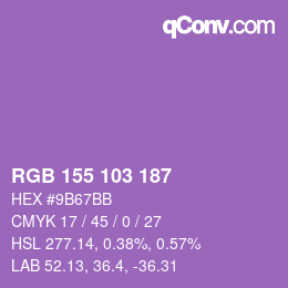 Color code: RGB 155 103 187 | qconv.com