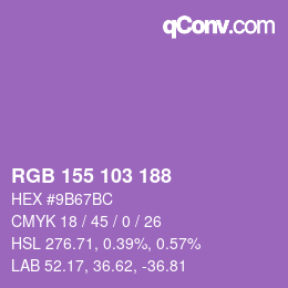 Color code: RGB 155 103 188 | qconv.com