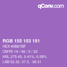 Color code: RGB 155 103 191 | qconv.com