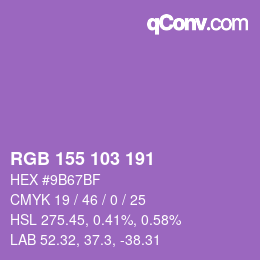カラーコード: RGB 155 103 191 | qconv.com