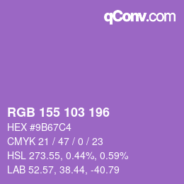 カラーコード: RGB 155 103 196 | qconv.com