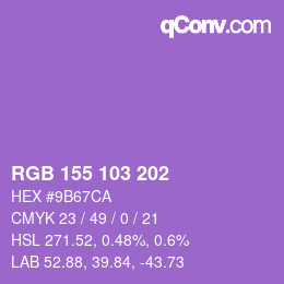Color code: RGB 155 103 202 | qconv.com