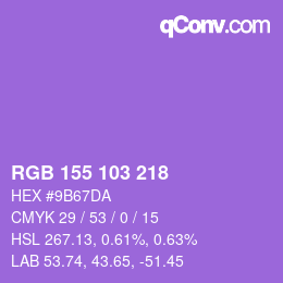Color code: RGB 155 103 218 | qconv.com