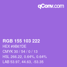 Color code: RGB 155 103 222 | qconv.com