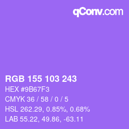 カラーコード: RGB 155 103 243 | qconv.com