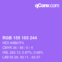 Color code: RGB 155 103 244 | qconv.com