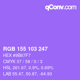 カラーコード: RGB 155 103 247 | qconv.com
