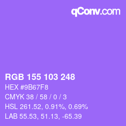 Color code: RGB 155 103 248 | qconv.com
