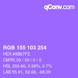 Color code: RGB 155 103 254 | qconv.com