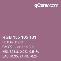 Color code: RGB 155 105 131 | qconv.com