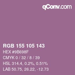 颜色代码: RGB 155 105 143 | qconv.com