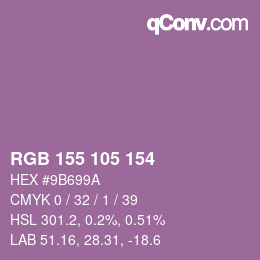 Farbcode: RGB 155 105 154 | qconv.com