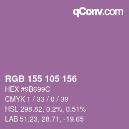 颜色代码: RGB 155 105 156 | qconv.com